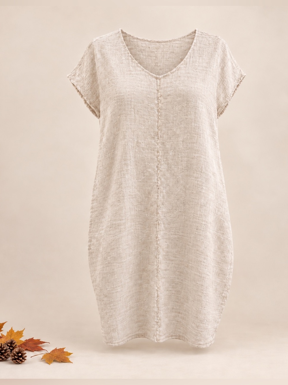 Flax Linen & Cotton Natural Fabric Tunic - Off White